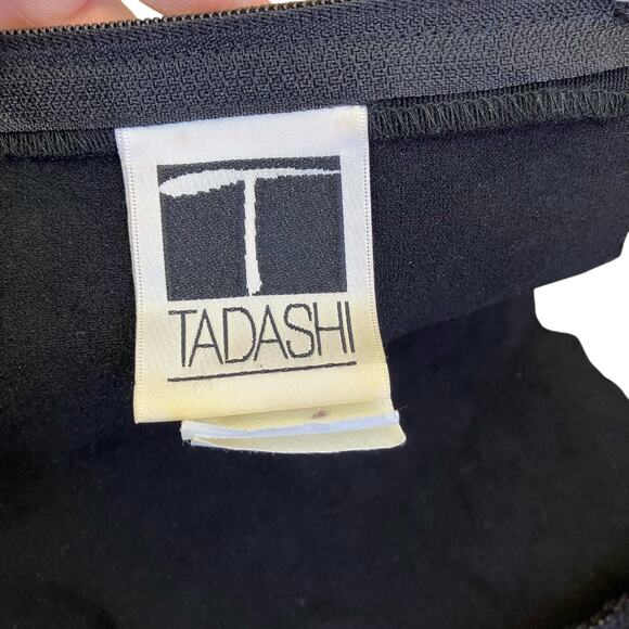 Tadashi Vtg Y2K Textured Beaded Halter Neck Top Pointed Hem Whimsygoth - Picture 12 of 16